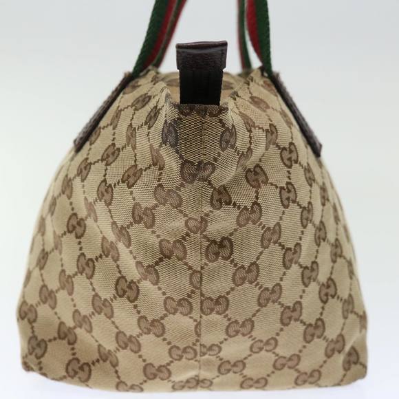 GUCCI GG Canvas Web Sherry Line Hand Bag Beige Red Green 181228 Auth ep4035 - Picture 4 of 16